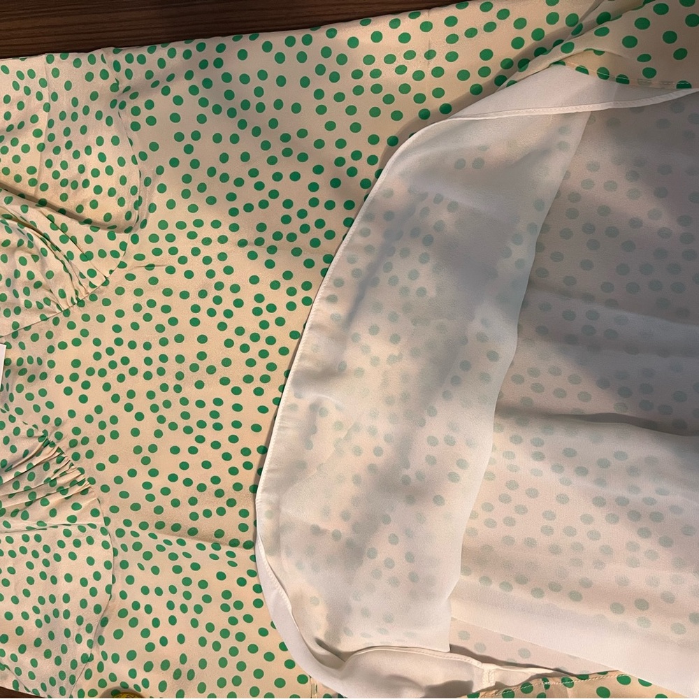 Polka dot Wray Mandi sleeveless dress in pistachio - Picture 6 of 8